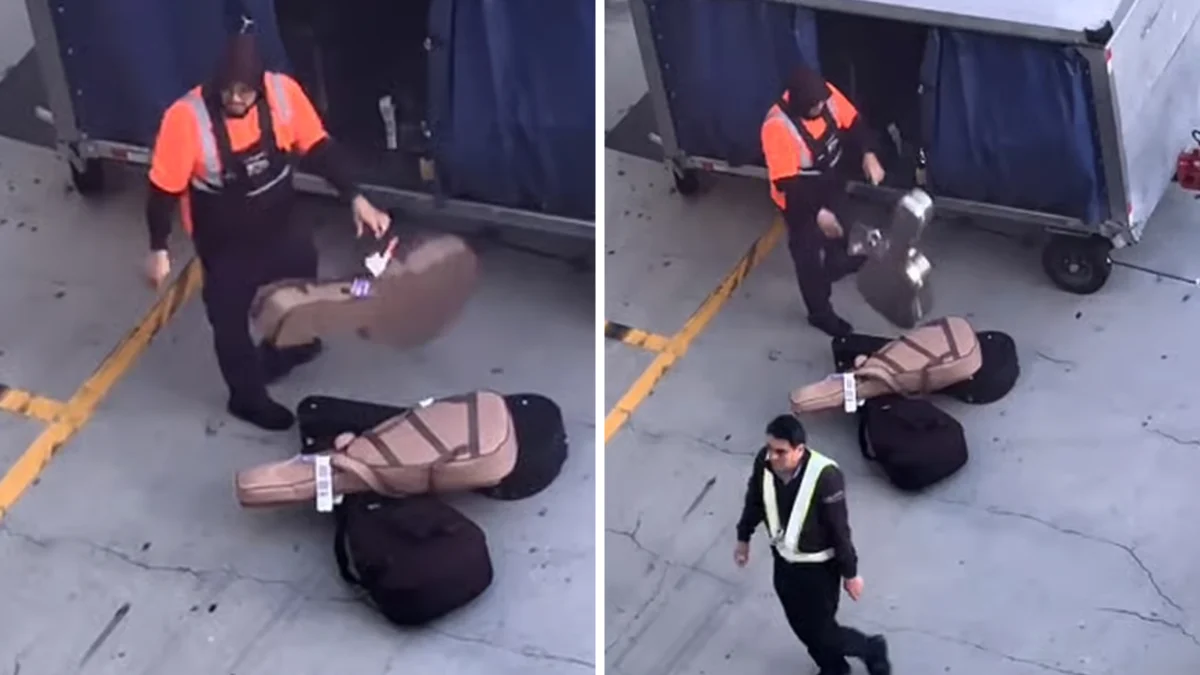 Viral Footage of LAX Baggage Handler Tossing Guitars Reignites Global Debate on Airline Instrument Safety and Accountability