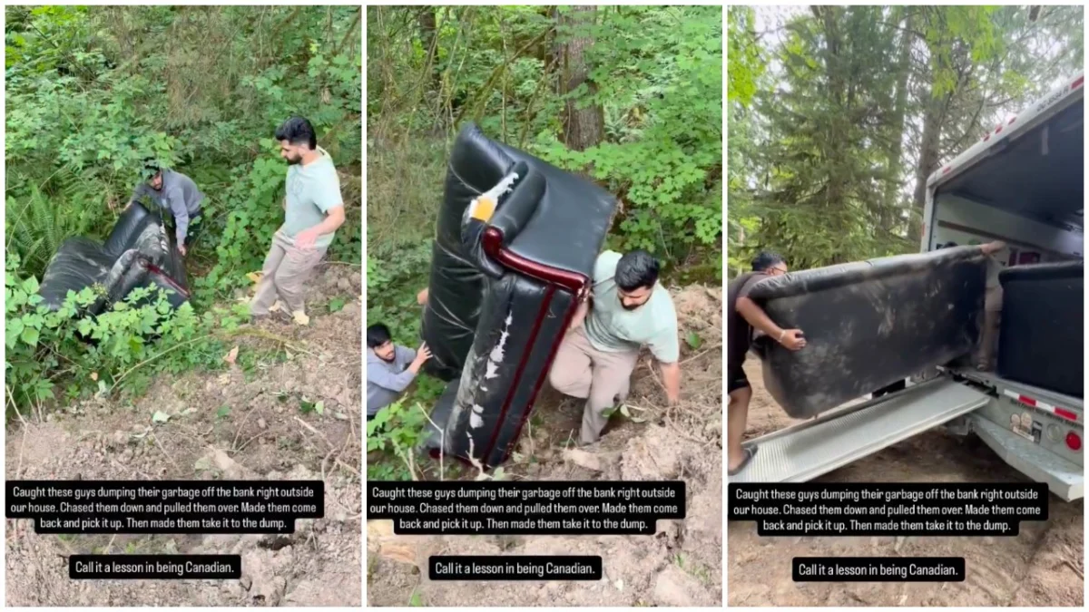 Canadian Man’s Viral Confrontation Over Illegal Dumping Sparks Debate on Environmental Responsibility and Social Commentary