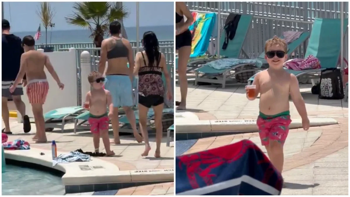 ‘He’s 5 and 57 at the Same Time’: Young Boy’s Confident Walk by the Pool Has the Internet Obsessed