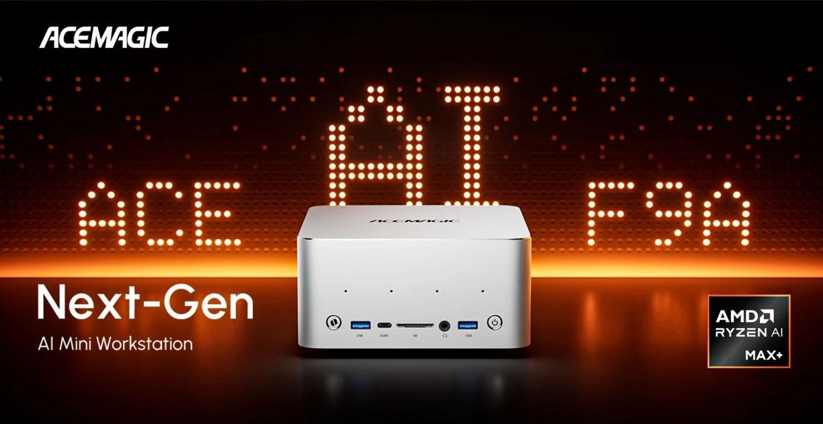 ACEMAGIC Unveils F9A Mini Workstation Featuring AMD Ryzen AI MAX+ PRO 495 SoC and 192GB Memory.
